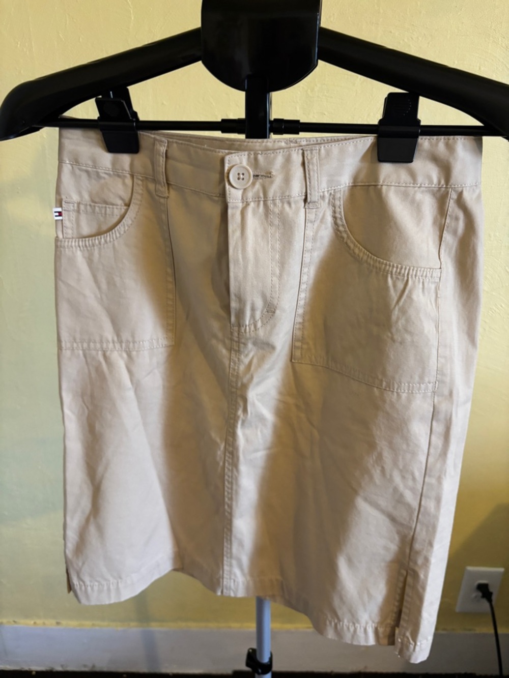 Tommy Hilfiger Beige Cotton Mini Skirt